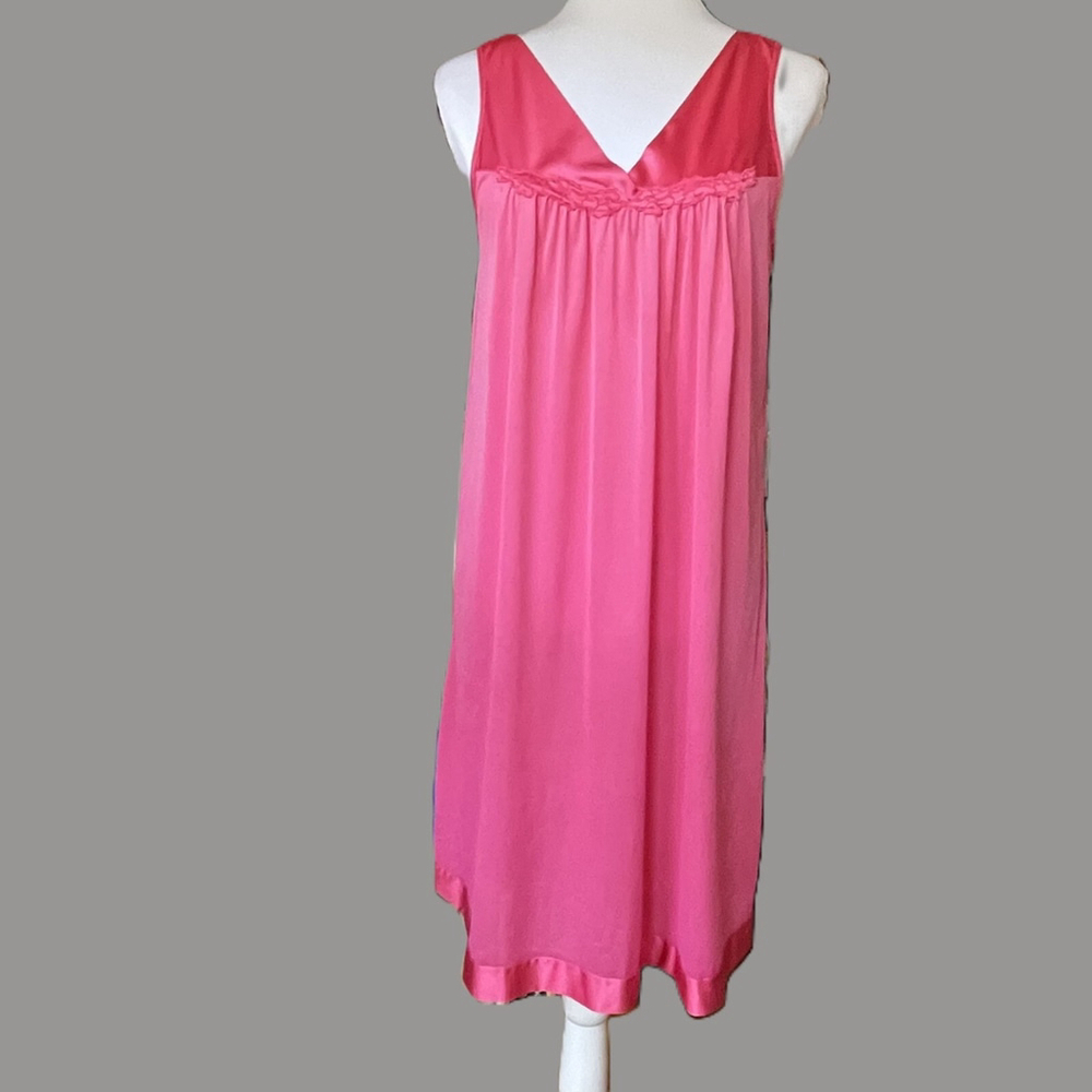 Vanity Fair Pink Floral Satin Nightgown Small Vintage